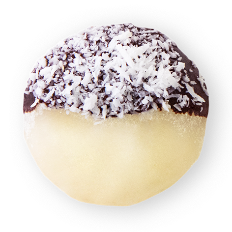 #09 MOCHI GELATO DI PANNA CON FONDENTE NERO & SCAGLIE DI COCCO