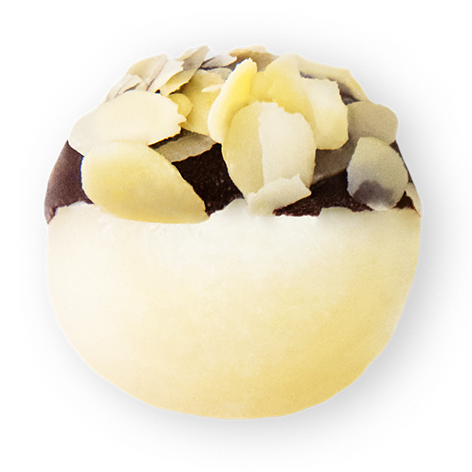 #10 MOCHI GELATO DI PANNA CON FONDENTE NERO & SCAGLIE DI MANDORLA