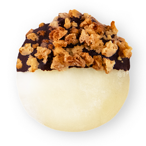 #12 MOCHI GELATO DI PANNA CON FONDENTE NERO & GRANELLA DI AMARETTO